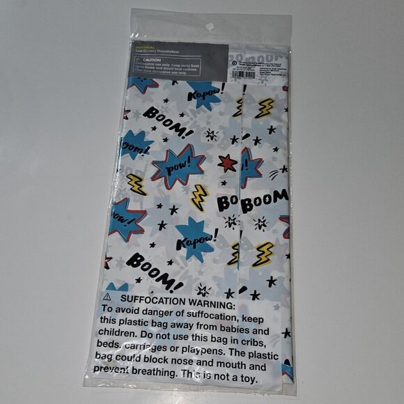 NEW Spritz Boom Pow Kapow 52" x 84" Table Cover Photo Backdrop Super Hero Party - Picture 4 of 4